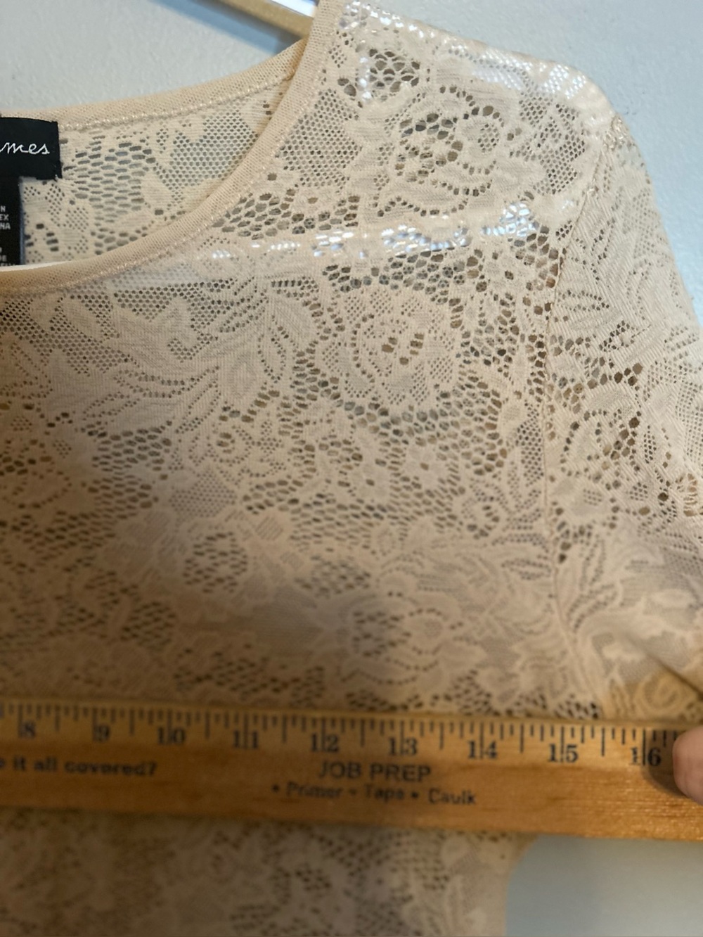 Lace Long-Sleeve Top - Cream - Picture 10 of 12